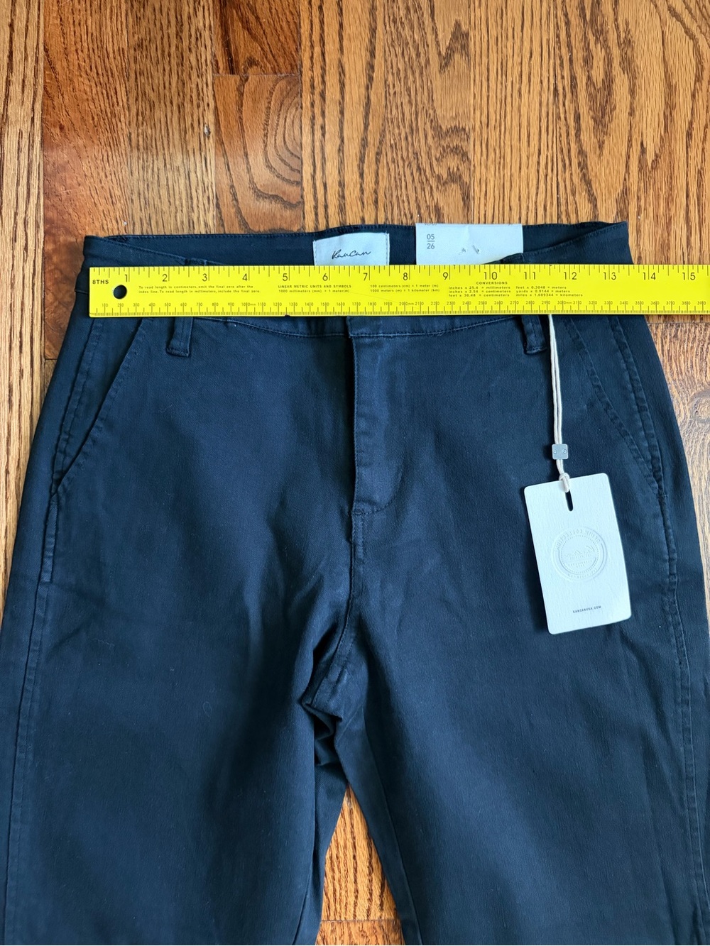 Kancan Julia Mid Rise Straight Black Pants NWT 5/26 Cropped Chino Work - Picture 11 of 14